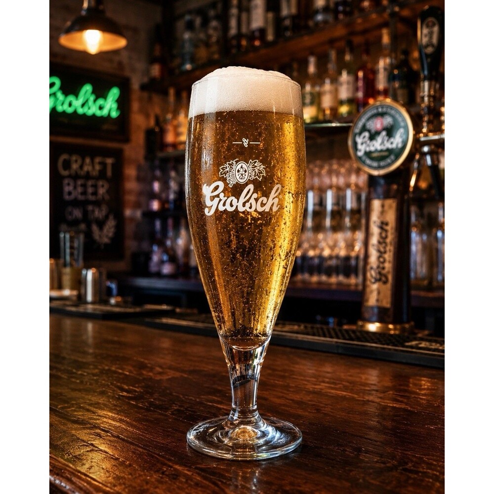 Grolsch Pilsner Beer Glass Stemmed Chalice Tulip Pint